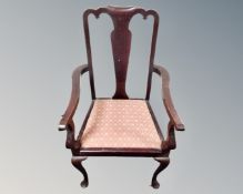 A 19th century mahogany armchair