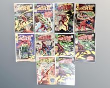 Thirty-three 20th century Marvel comics to include Here Comes Daredevil issues 21, 25, 30, 31, 32,