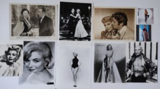 A large collection of photos of Marilyn Monroe, Sharon Tate, Elizabeth Taylor,