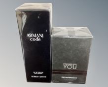 A bottle of Giorgio Armani Armani Code eau de toilette 200ml,