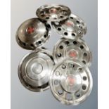 A set of six Volvo lorry hubcaps