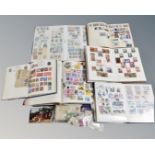 A box of six albums of 20th century antique and later world stamps and further bag of stamps