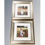 Two Sherree Valentine Daines limited edition prints 'Girl in poppy fields', framed.
