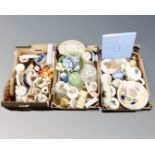 Three boxes of ceramics and tea ware, Ray ware kitchen ware, Shredded wheat bowl,