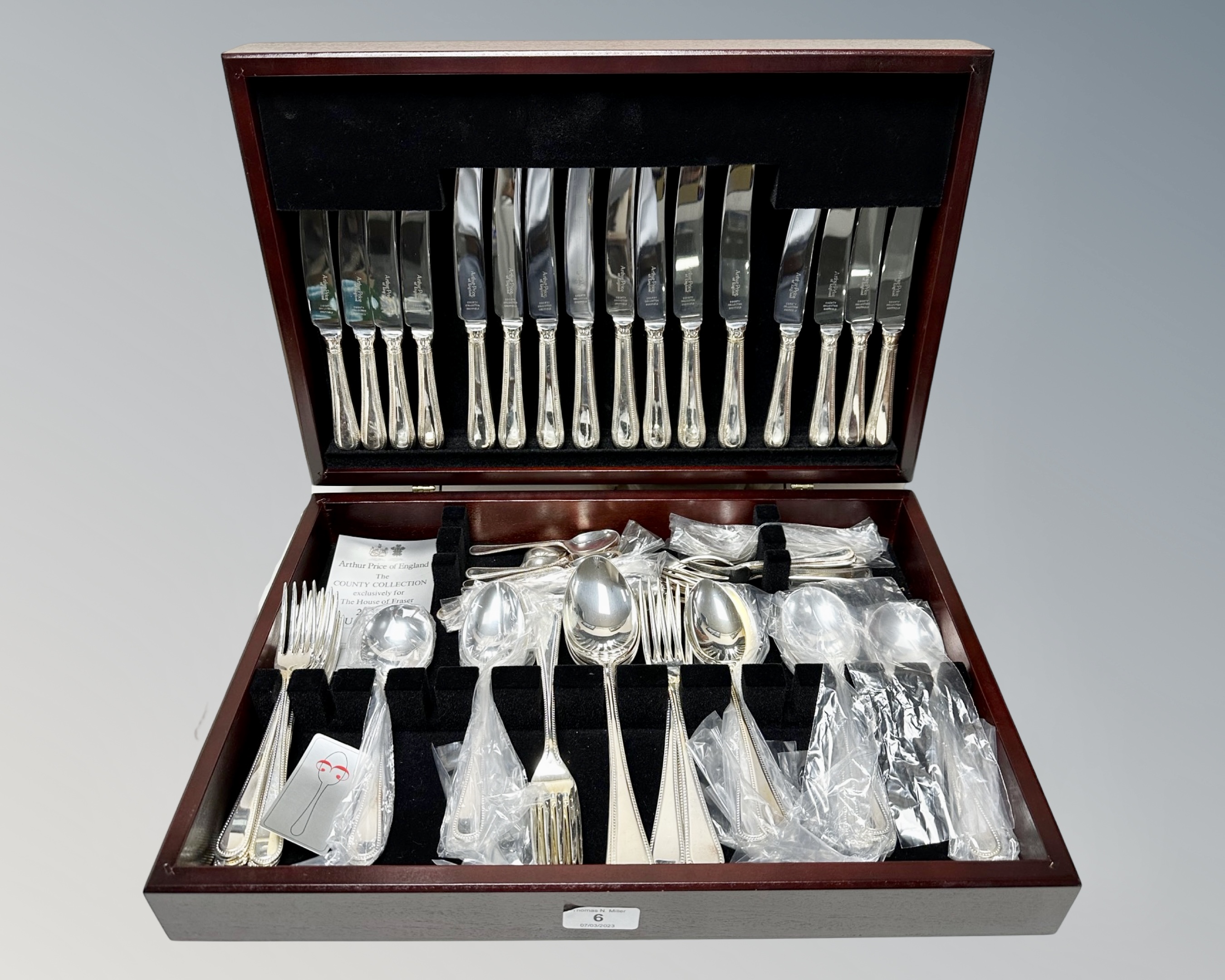 A canteen of Arthur Price EPNS cutlery,