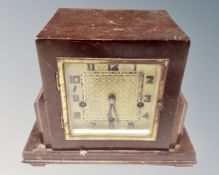 An early 20th century mahogany cased mantel clock