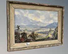 G A Kadir : a valley landscape, oil on canvas,