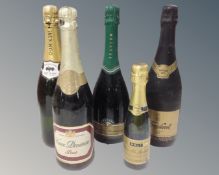 Five bottles of alcohol to include Cava,