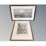 Two 19th century hand coloured engravings - Newcastle upon Tyne