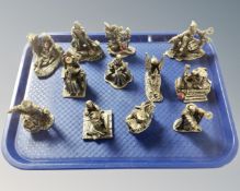 A tray of twelve cast pewter Myth and Magic figures.