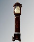 A19th century brass dialed longcase clock in inlaid mahogany case,