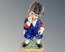A Staffordshire lidded character jug 'Town Crier'
