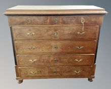 A 19th century Scandinavian oak five drawer Empire style chest