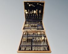A canteen of Asian bronze plated cutlery