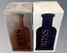 Two bottles of Hugo Boss eau de toilette 200ml, boxed and sealed.