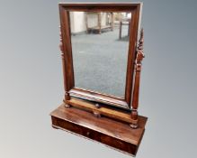 A 19th century mahogany dressing table mirror on stand