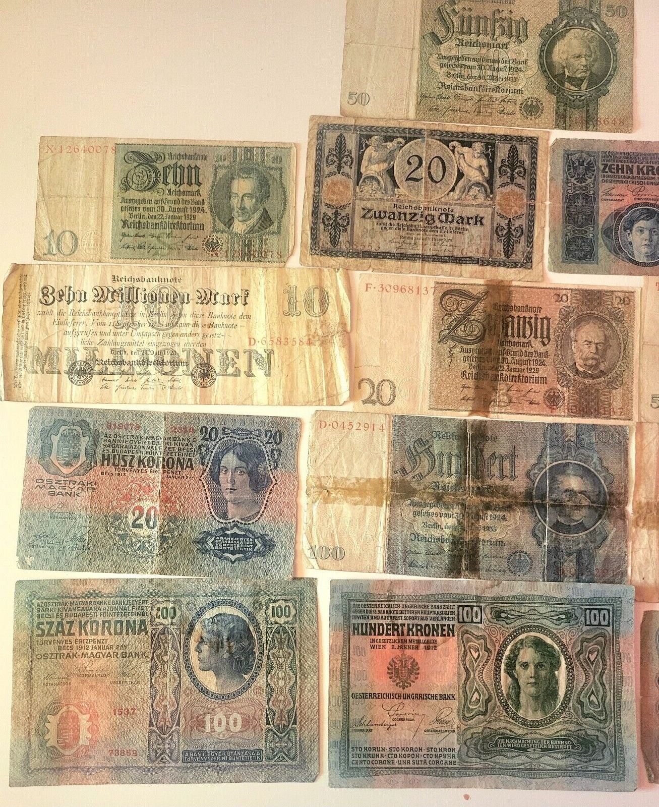 Vintage German and Austrian/Hungarian bank notes. - Image 3 of 4