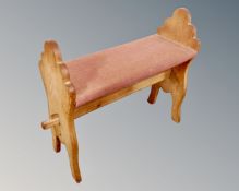 A Scandinavian oak dressing table stool