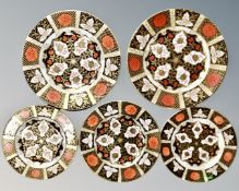 Five bone china Abbeydale Imari plates