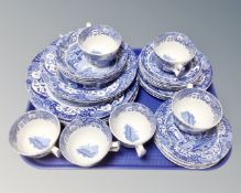 A quantity of Spode blue and white part tea and dinner ware