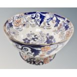 A Victorian glazed pottery gaudy style bowl