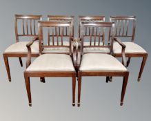 A set of six Regency style dining chairs comprising of two carvers and four singles.