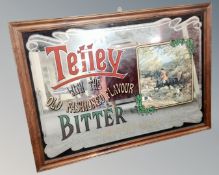 A Tetley Bitter pub picture mirror in frame