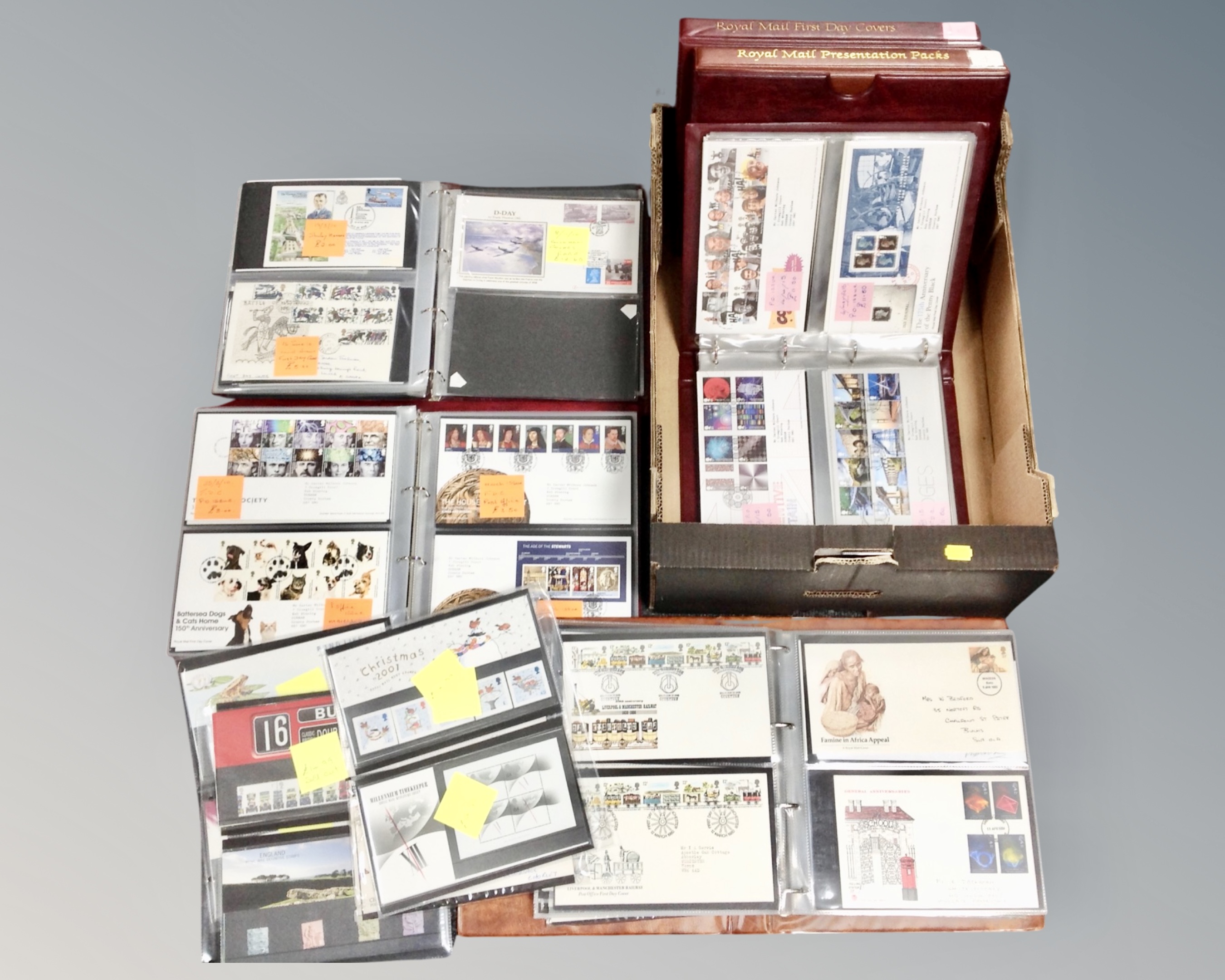 Stamps : A box of six albums of first day covers