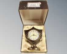 A Richard Rau of Germany Atlanta 12-jewel Art Deco desk clock in original box