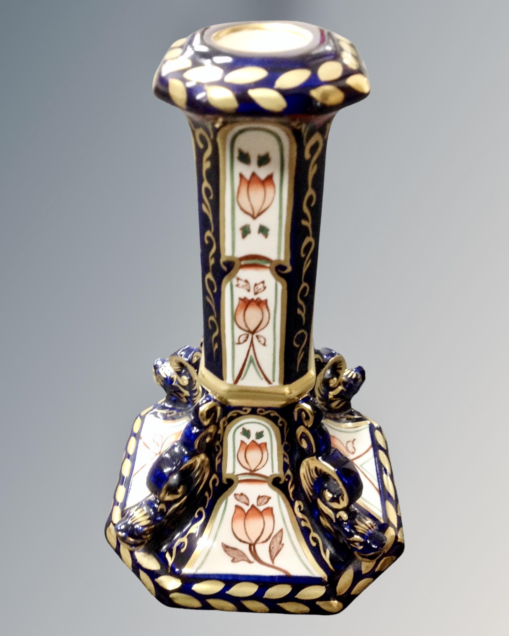 A Masons Ironstone Masterpiece Series limited edition candlestick