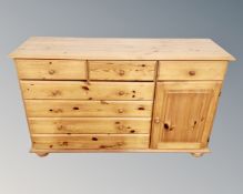 A pine sideboard fitted with drawers CONDITION REPORT: measurements : height 82 cm