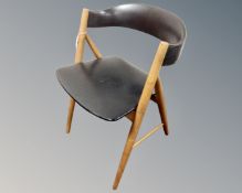A mid 20th century teak A-frame dining chair