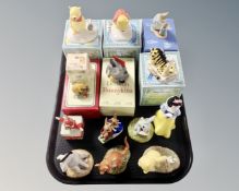 A collection of Royal Doulton china figures including Bunnykins,