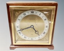 A 20th century Elliot alarm clock with brass dial retailed by The Northern Goldsmiths