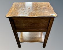 A 20th century oak sewing box