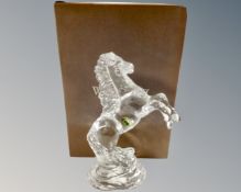 A Waterford crystal figure of a rearing horse, boxed.