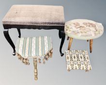 Four Scandinavian dressing table/footstools