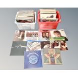 Two crates of vinyl records, box sets, John Lennon, AC DC, Pink Floyd,