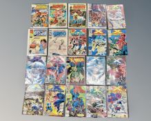 A collection of Marvel comics including Daredevil, Groo the Wanderer, X-Men etc.