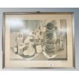 Continental school : abstract still life study, colour print,