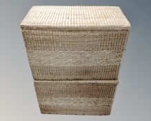 Two wicker storage boxes.