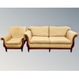 A contemporary four-piece lounge suite comprising of settee,