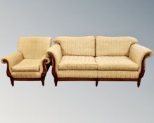 A contemporary four-piece lounge suite comprising of settee,
