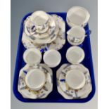 A tray containing Carltonware Sylvan tea china.