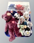 A collection of Ty beany soft toys.