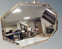 An early 20th century Art Deco style bevelled mirror.