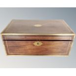 A 19th century mahogany brass bound writing box.