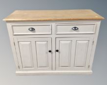A painted pine double door farmhouse style sideboard