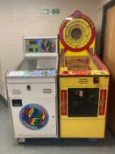 Two coin operated arcade machines - Speed Demon & Wonder Wheel.