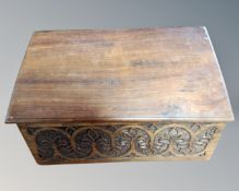 A mahogany carved bible box.